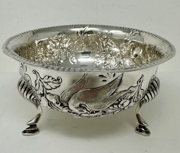 184. Antique Irish Sterling Silver Sugar Bowl Centerpiece Matthew West Dublin 1902