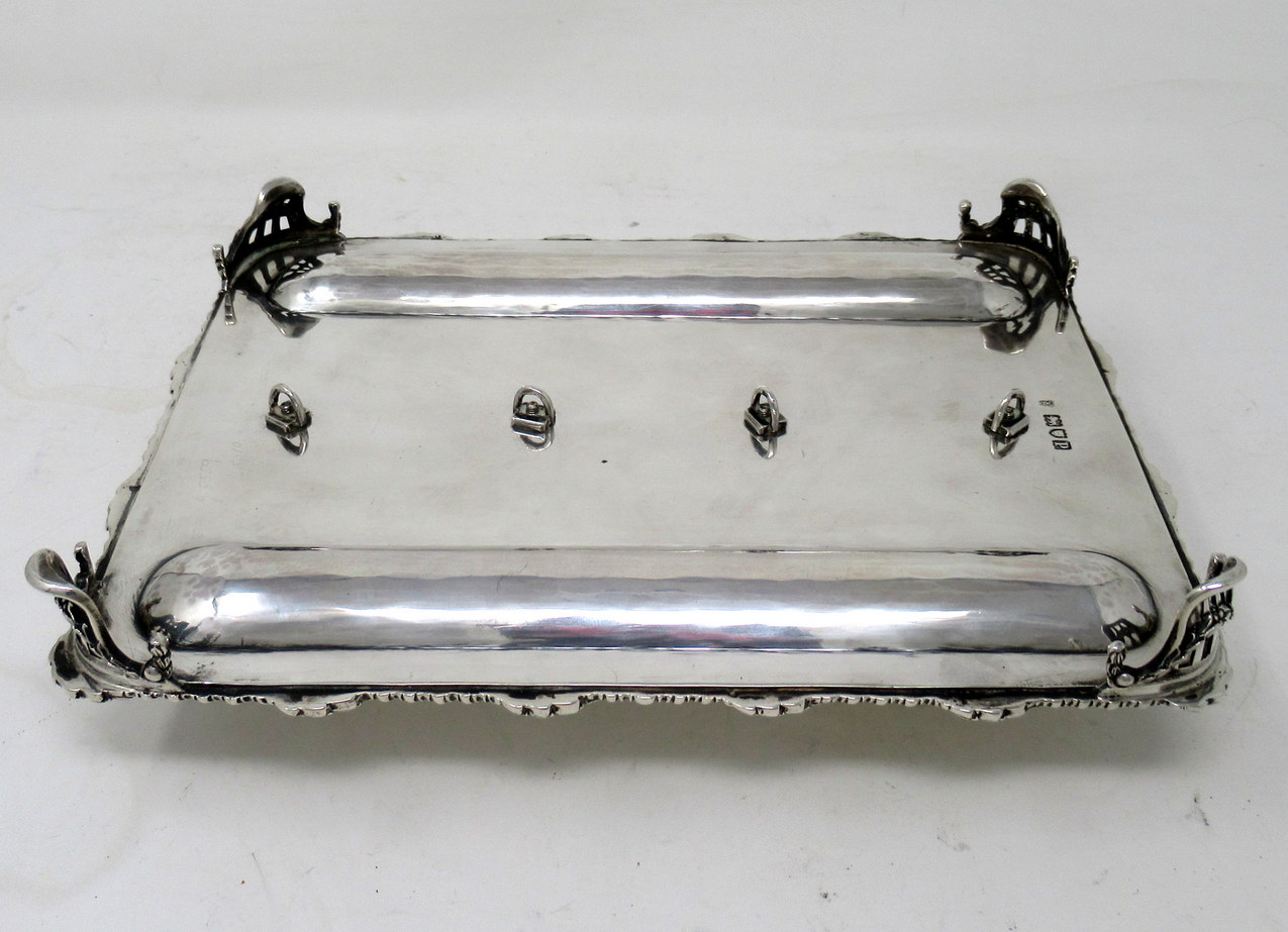 781. Antique Art Deco English Sterling Silver Ink Desk Inkstand Desk Set London 1910 - Image 9