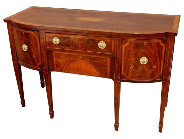 713. Fine English Georgian Mahogany Bow-Fronted Sideboard late 18thCt