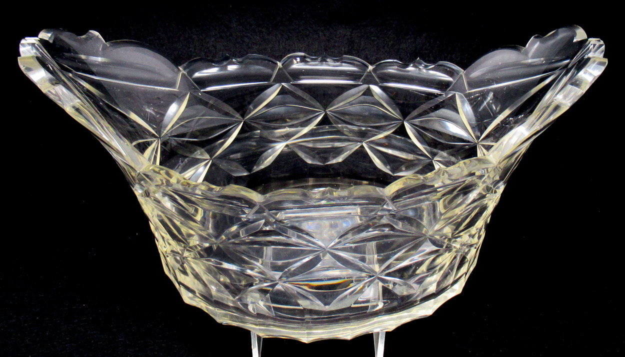 897. Rare Irish Hand Cut Crystal Fruit Bowl With Undertray Waterford or Belfast 1800 - Image 8