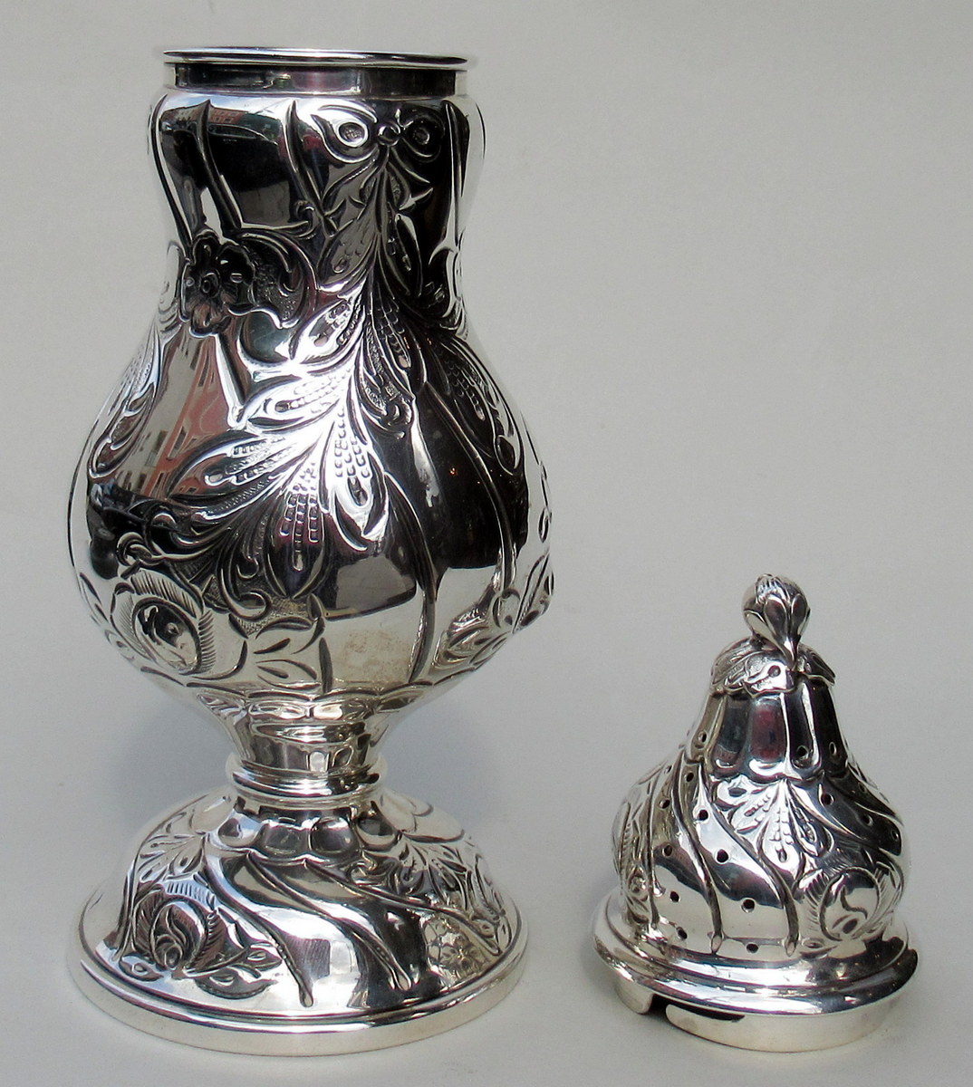 671. Large Antique Continental Silver Sugar Caster Danish 1951. 7.3ozs - Image 3