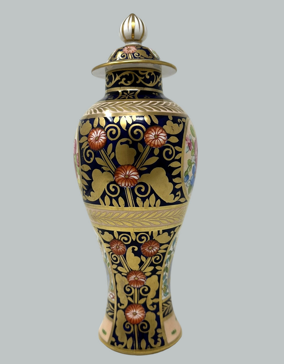 993. Antique English Crown Derby Staffordshire Bone China Urn Vase Centerpiece 19C - Image 4