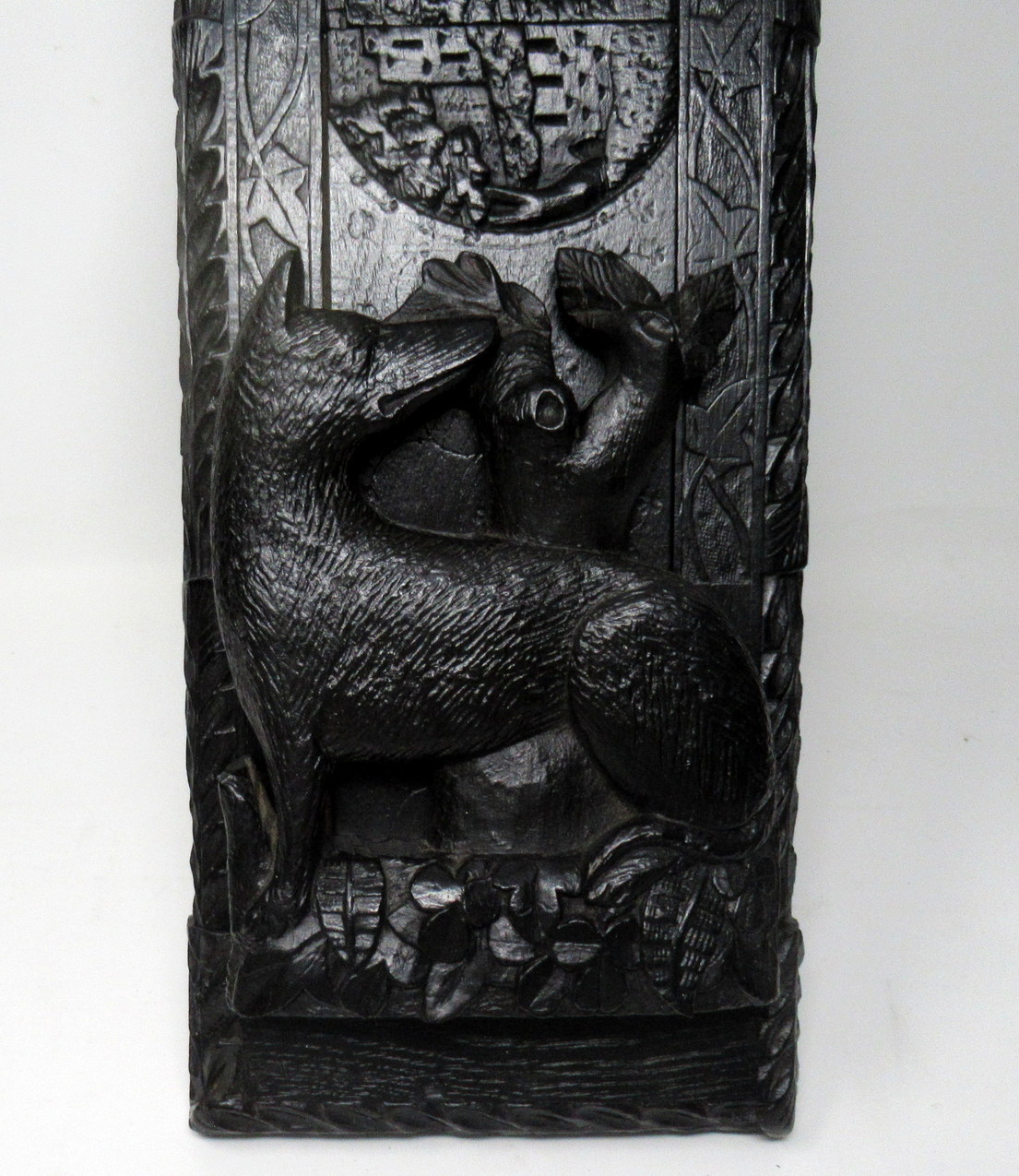 678. Rare Irish Carved Bog Oak Book Slide Attrib. To Cornelius Goggin Dublin Ireland 19Ct - Image 4