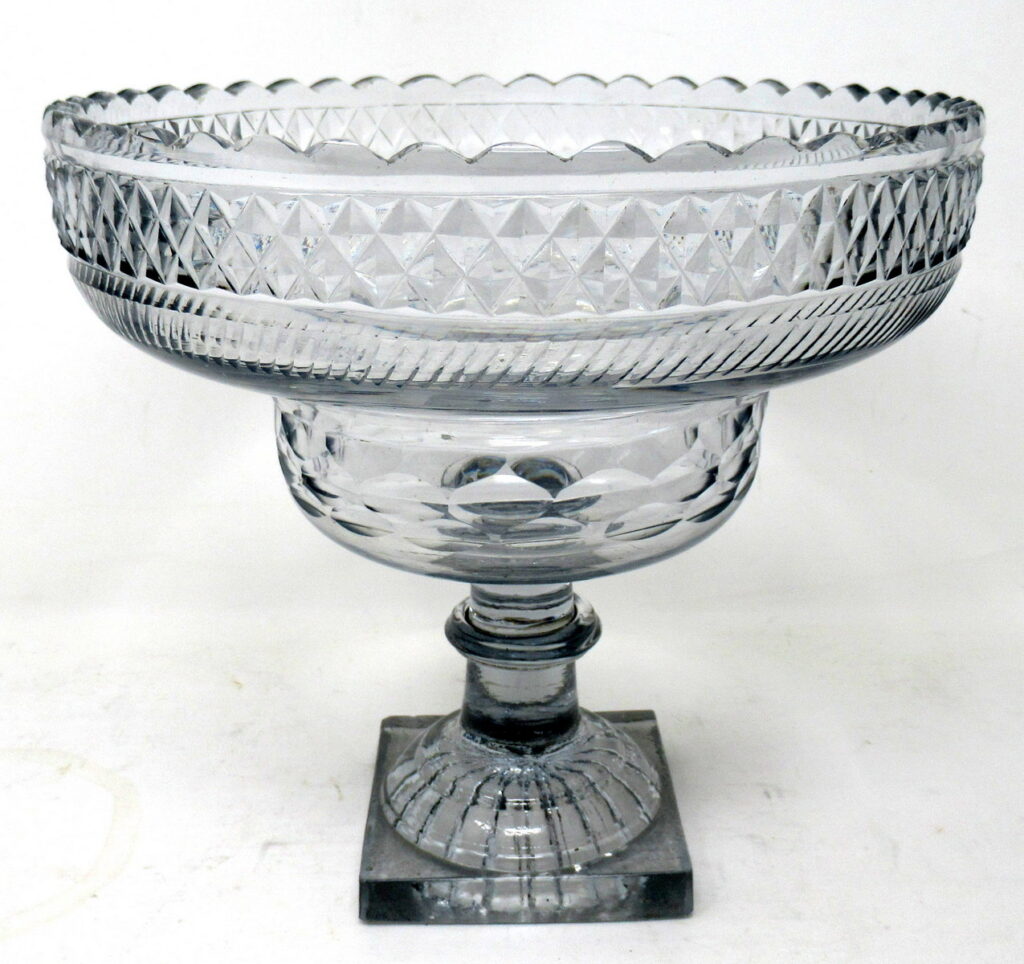 Antique Irish Tipperary Waterford Glass Cut Crystal Georgian Centerpiece Bowl 18Ct