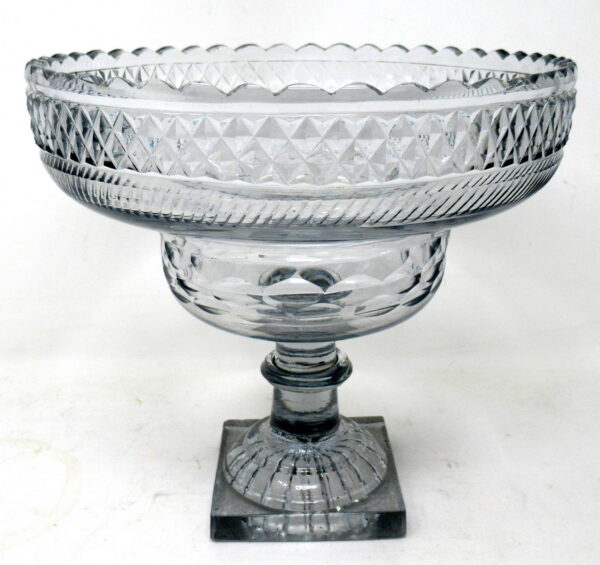 Antique Irish Tipperary Waterford Glass Cut Crystal Georgian Centerpiece Bowl 18Ct