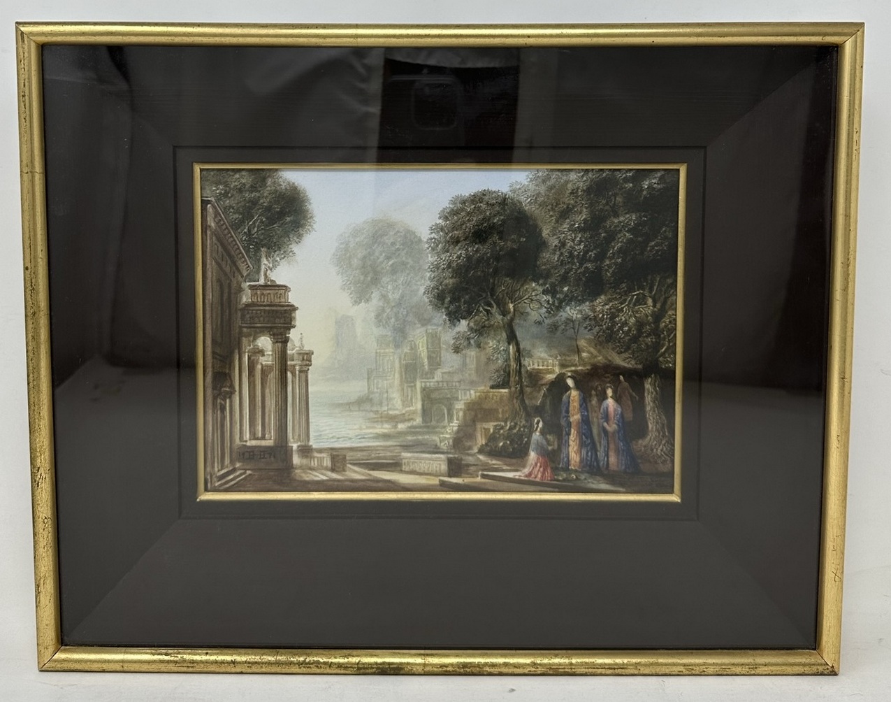 843. Antique Continental Italianate Framed Watercolour on Board possibly Venice Italy - Image 6