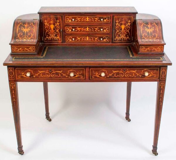 144. Stunning Inlaid Carlton House Desk by Edwards Roberts