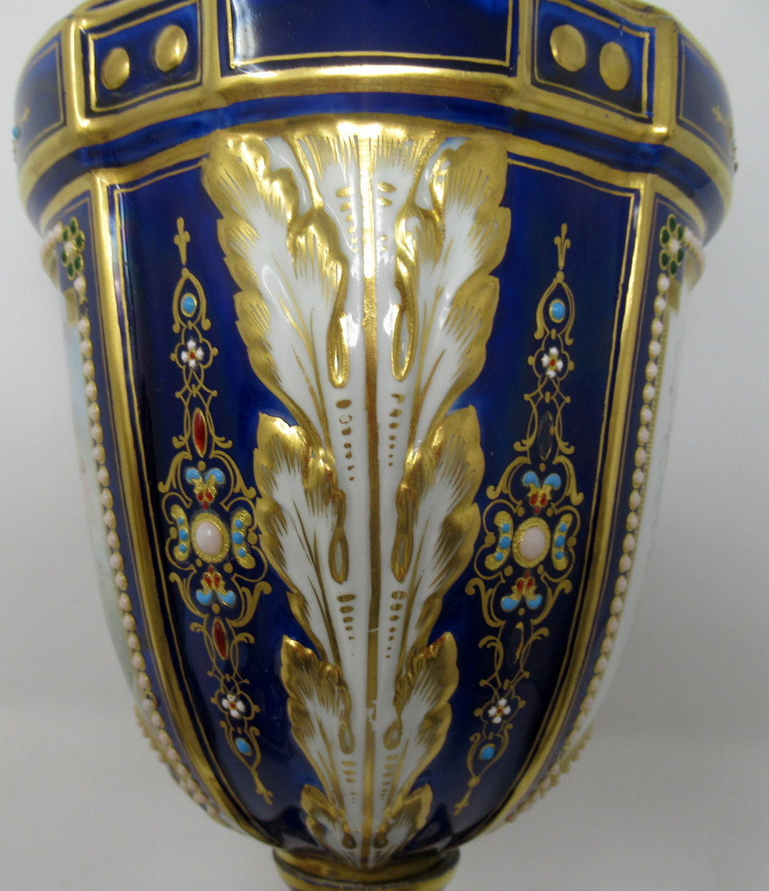 975. Fine Pair French Sevres Porcelain Ormolu Mounted Table Lamps 19thCt - Image 13