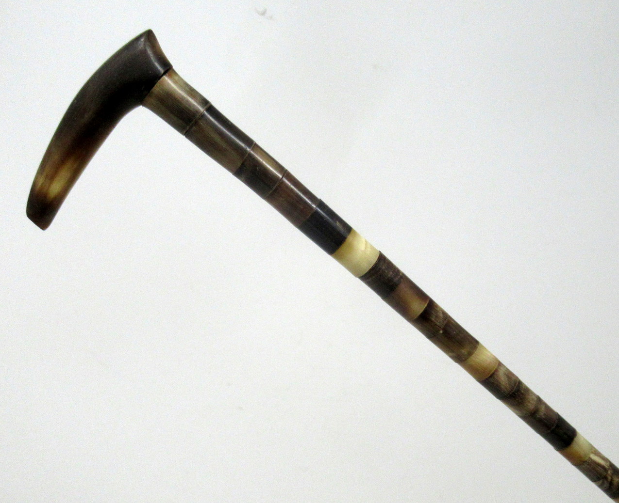 270. Antique Ladies Dress Cane Walking Stick Bovine Horn Crook Handled 19th Century - Image 2