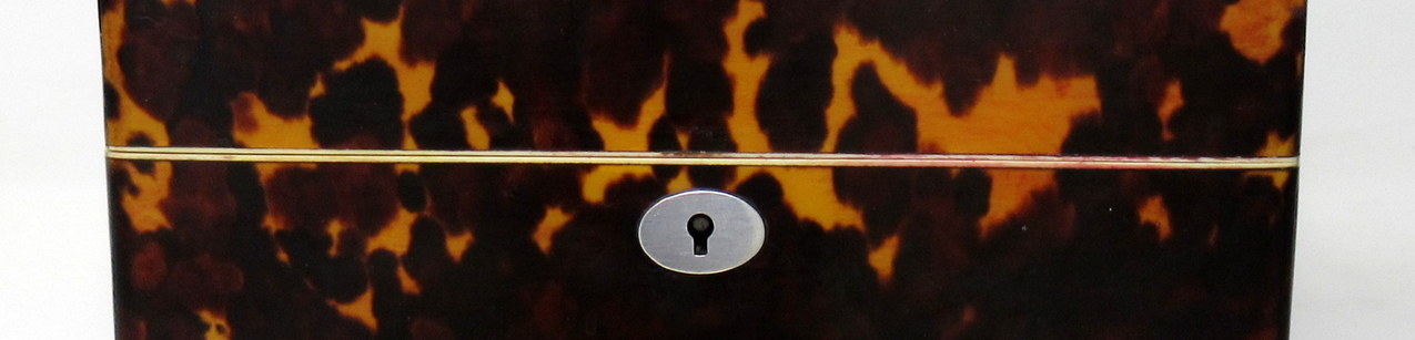 165. Figured Tortoiseshell Ivory Ladies Jewellery Casket by Thomas Lund 19thCt - Image 10