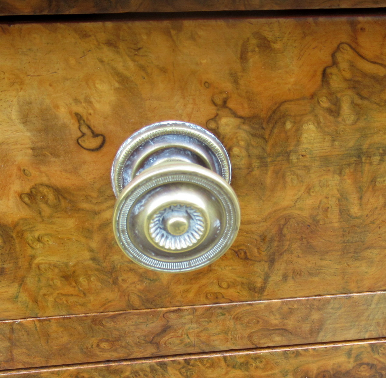 143. Superb Burr Walnut Early Victorian Twin Pedestal Desk 19thCt - Image 3