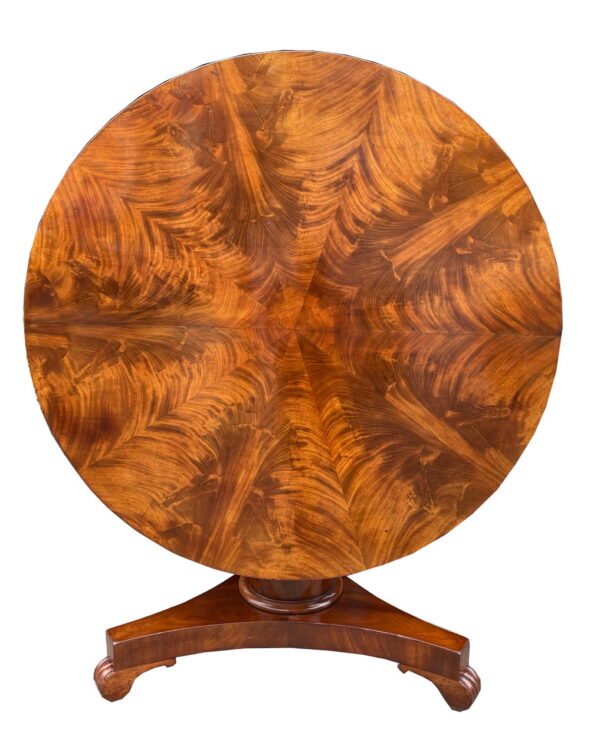 881. Fine Early Victorian Well Figured Mahogany Center Table Possibly Irish