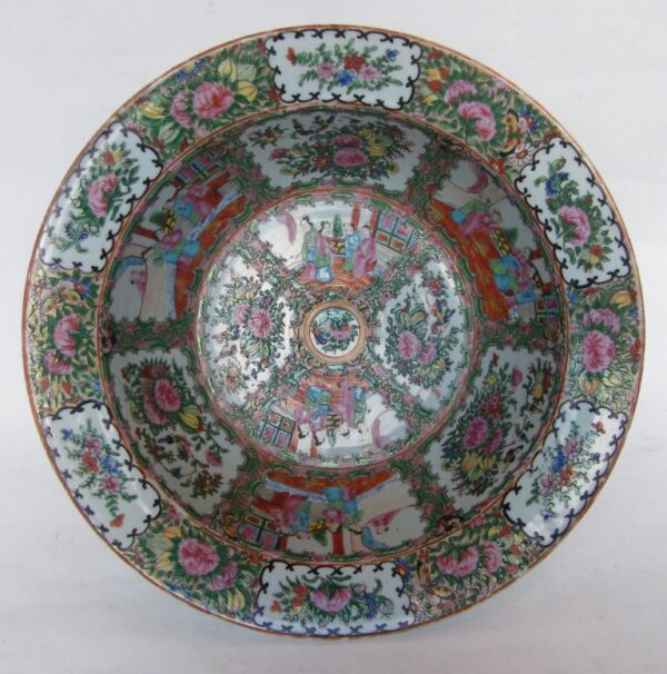 130. Cantonese Rose Mandarin Large Basin Circa 1860