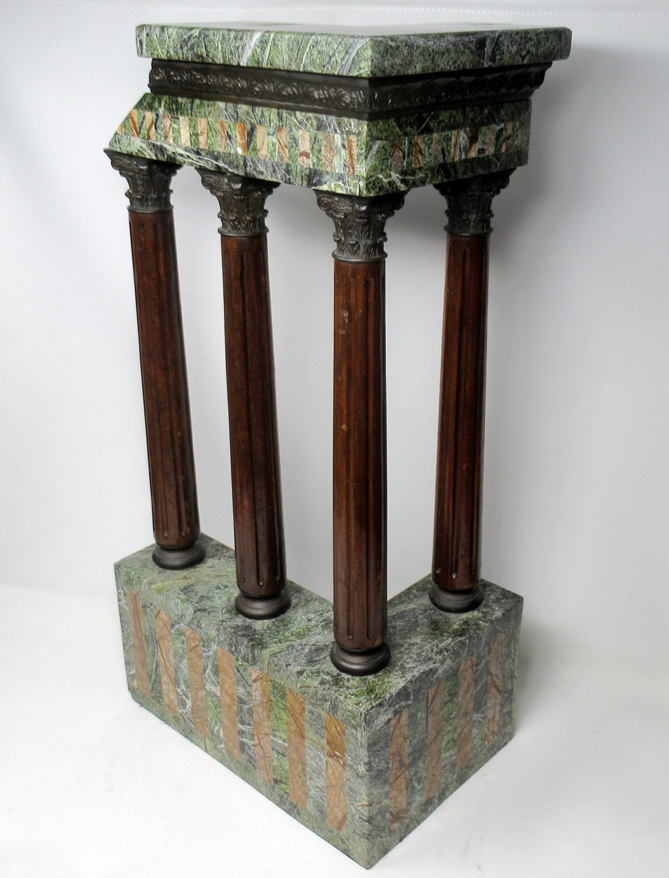 129. Antique Grand Tour Marble Bronze Corinthian Column Italian Neoclassical Ruins - Image 5