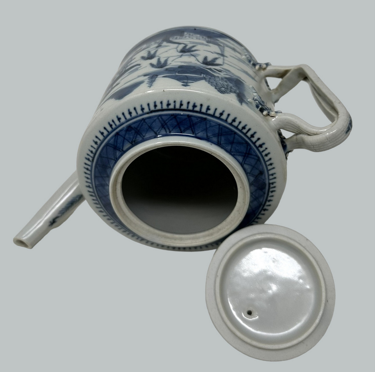641. Antique Chinese Blue White Qing Dynasty Blue and White Teapot Important Provenance - Image 7