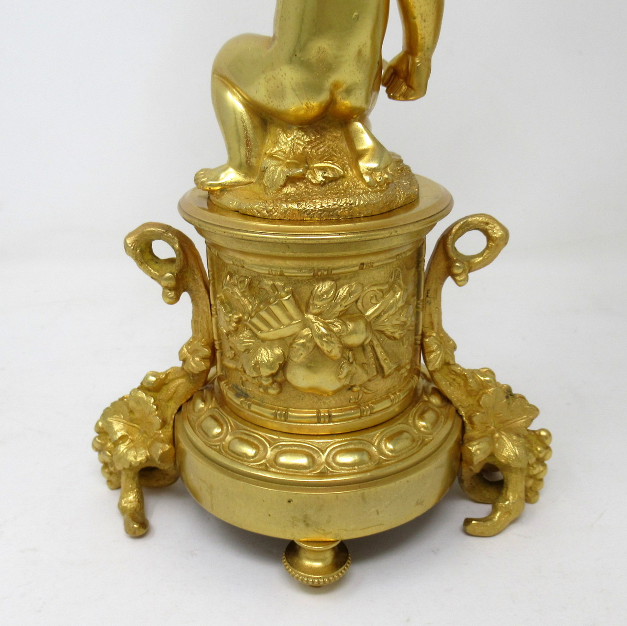 509. Antique Pair French Sèvres Celeste Porcelain Gilt Bronze Cherub Table Lamps 19Ct - Image 6