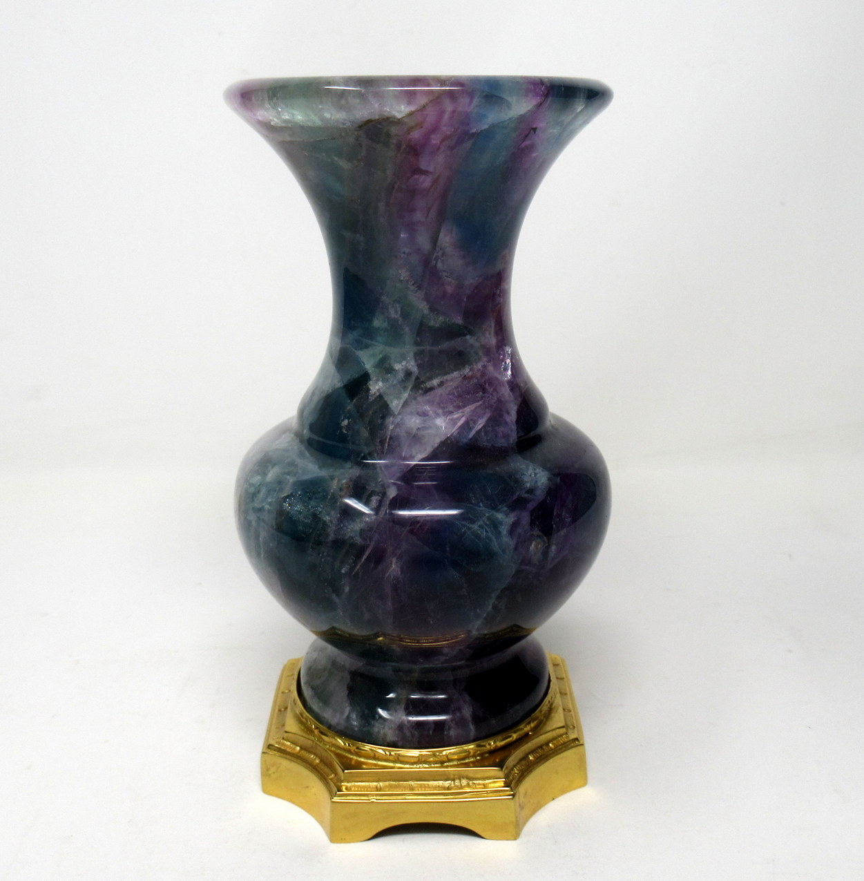 554. Rare Blue John Fluorite Derbyshire Carved Urn Ormolu Mounts 19th Ct - Image 2