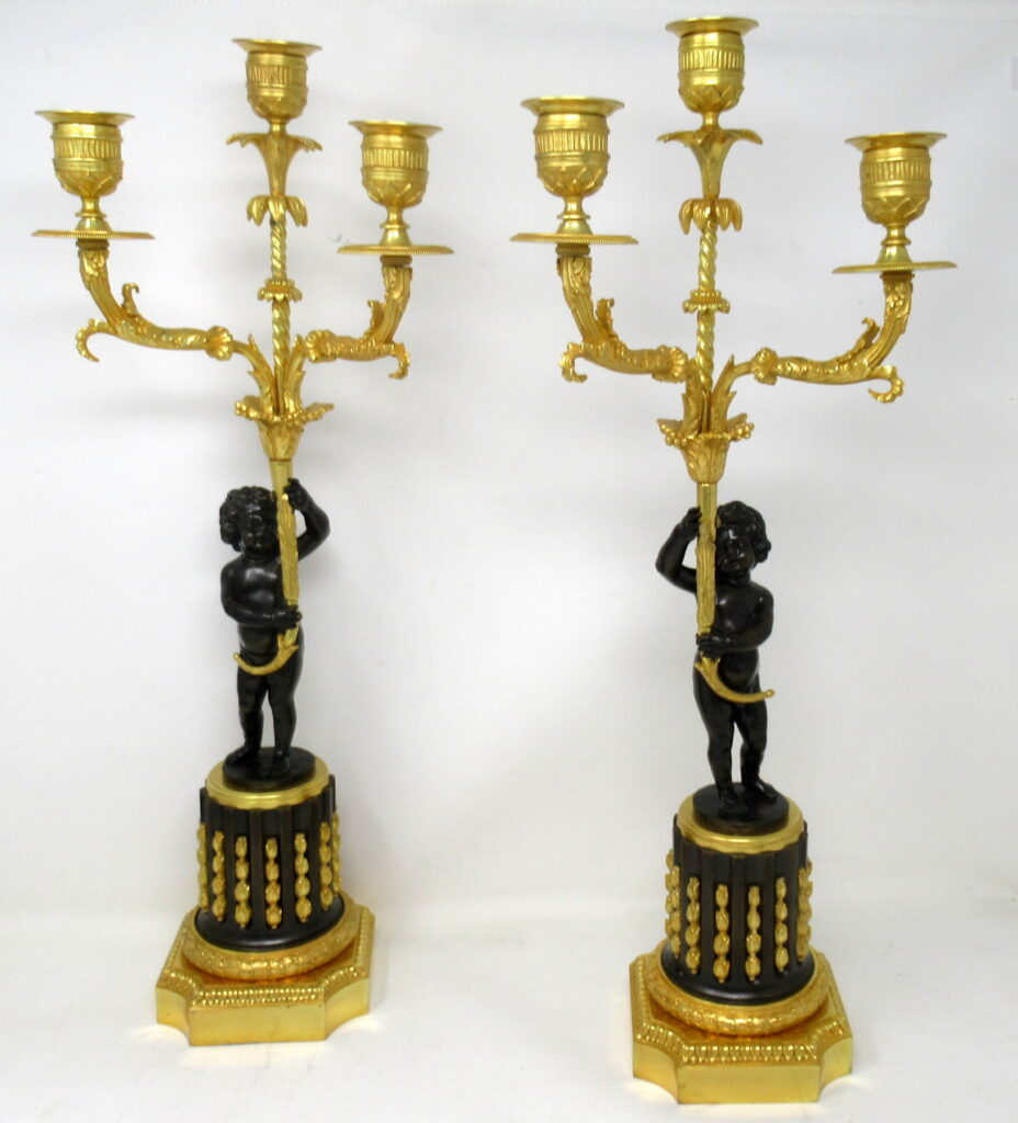 446. Pair French Regency Empire Ormolu Bronze Candelabra Pierre-Philippe Thomire