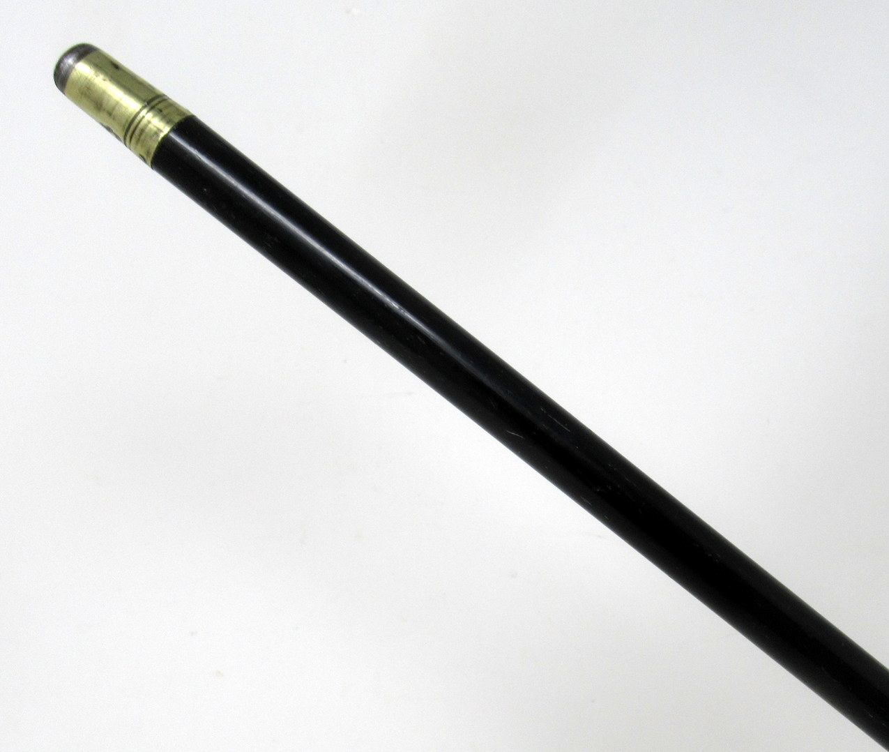 265. Antique Ebony Wooden Sterling Silver Lady's Gentleman's Walking Stick Hallmark London 1924 - Image 11