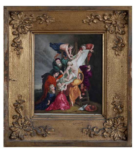 816. Rare Derby Porcelain Plaque John Hancock Descent from the Cross 1824 - Image 2