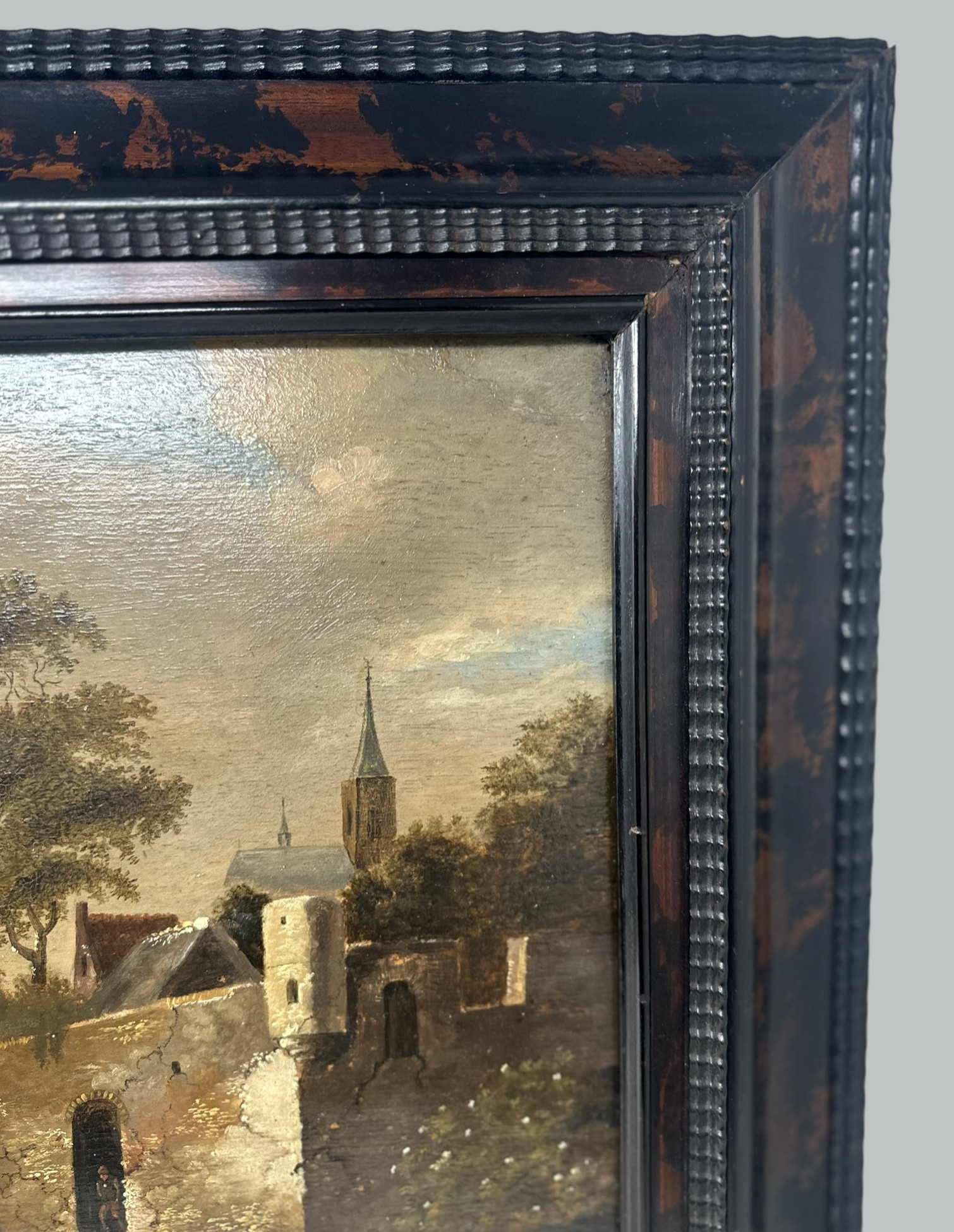 447. Cornelis Gerritsz Decker 1618- 1678 Antique Dutch Painting Fisherman Village - Image 7