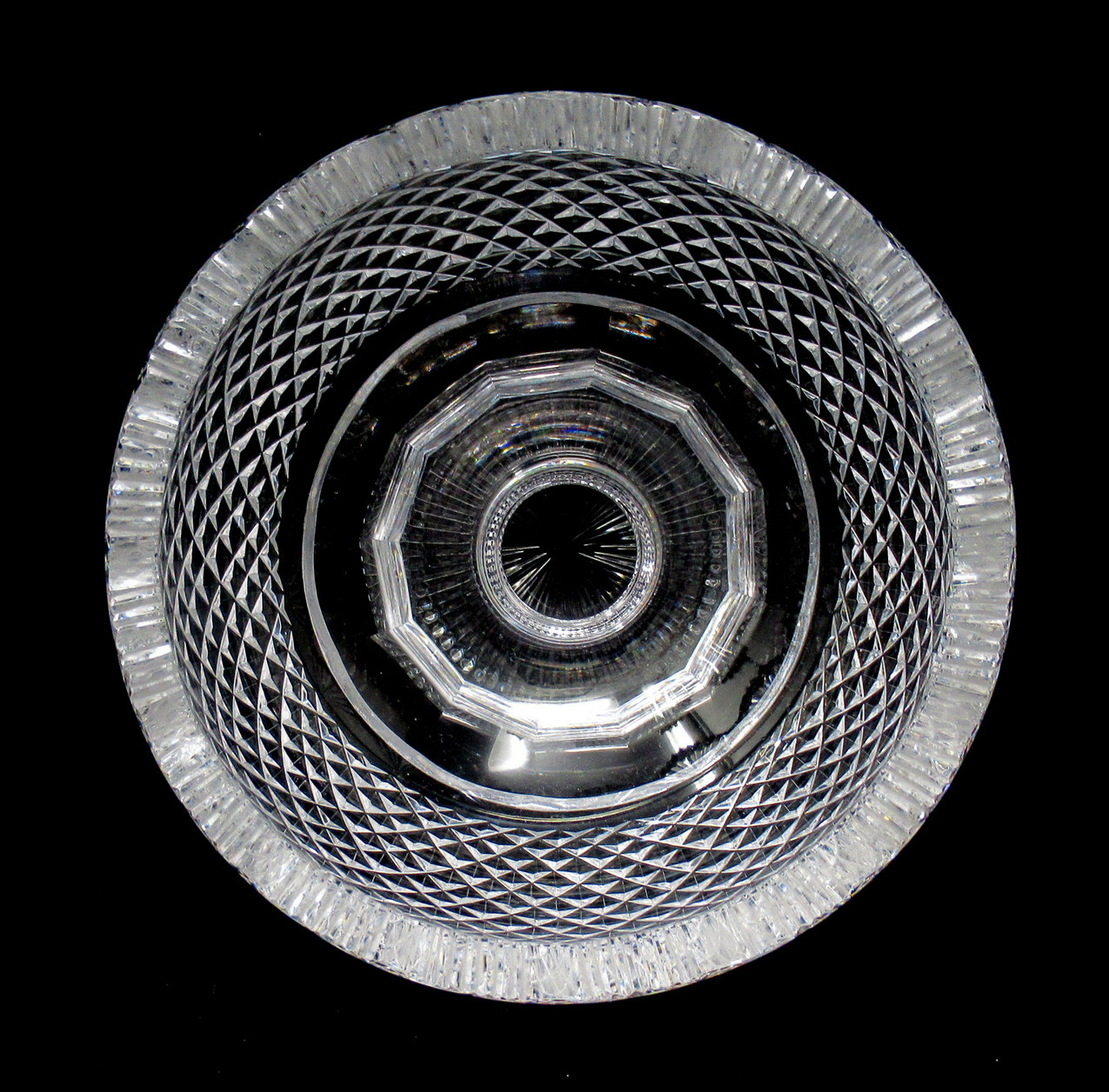 612. Antique Irish Tipperary Waterford Glass Cut Crystal Bowl Georgian Centerpiece - Image 10