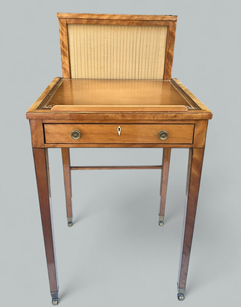 238. Antique Irish Satinwood Writing Desk Lectern Side Table Robert Strahan Dublin