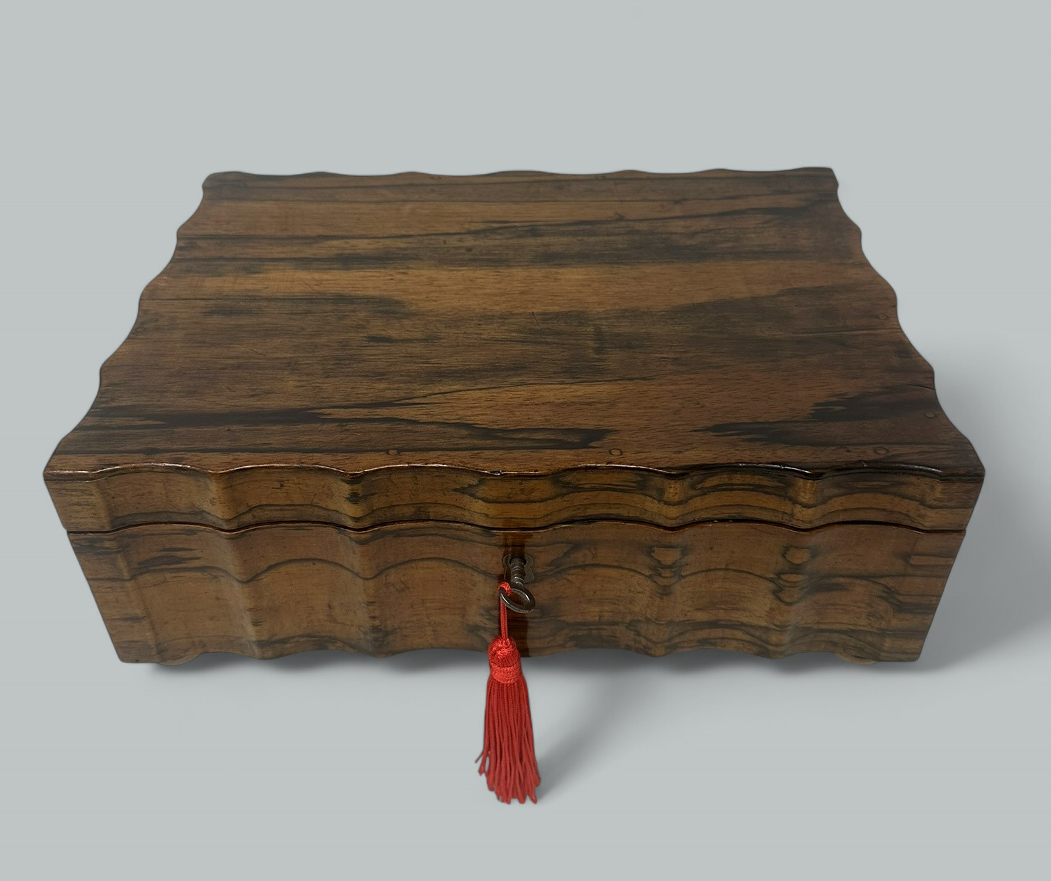 108. Antique Anglo Indian Coromandel Satinwood Ladys Jewelry Sewing Table Box 19th Ct - Image 2