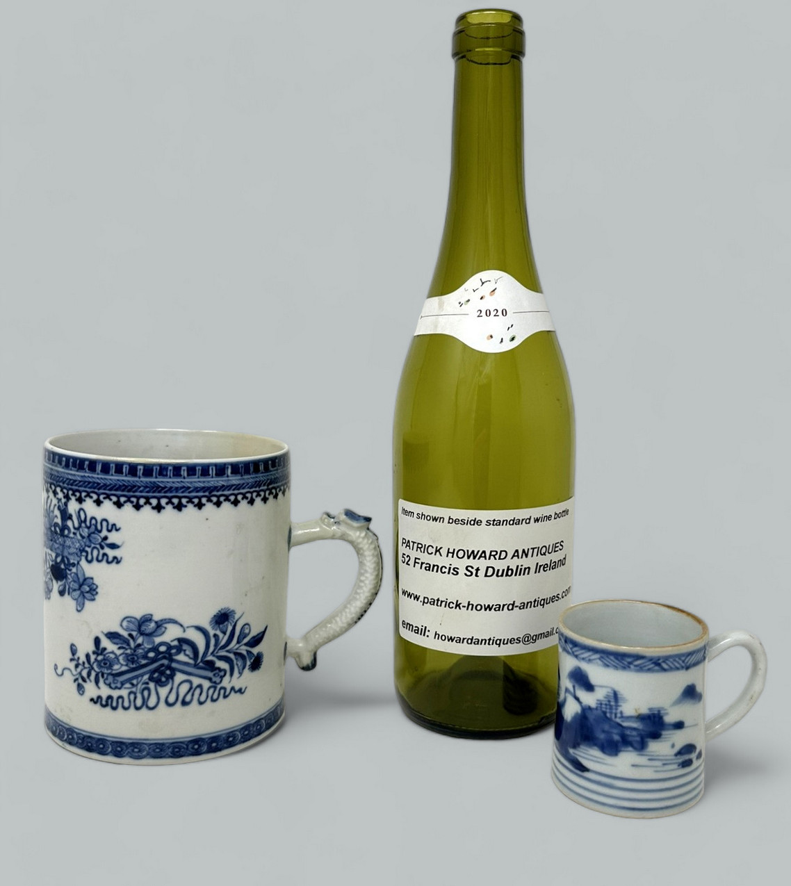 771. Antique Chinese Export Blue White Qing Dynasty Beer Tankard Childs Mug 18th Cent - Image 9