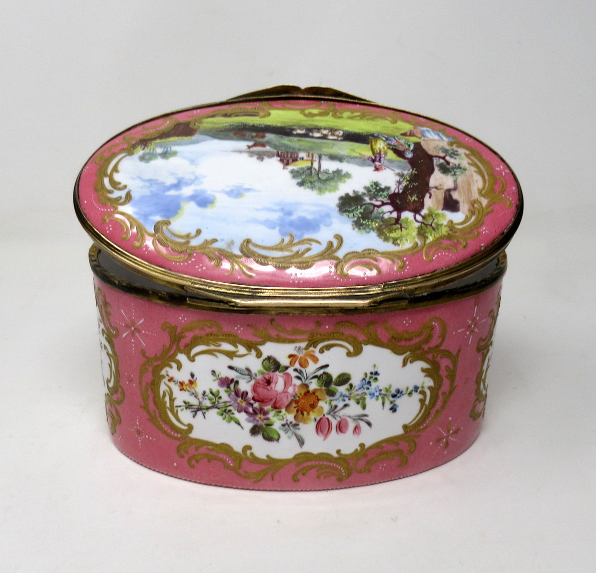 227. Antique South Staffordshire Battersea Enamel Georgian Table Box 19th Century - Image 5