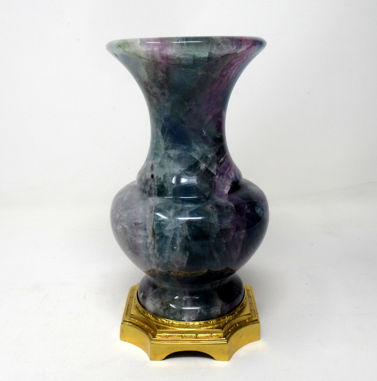 554. Rare Blue John Fluorite Derbyshire Carved Urn Ormolu Mounts 19th Ct - Image 5