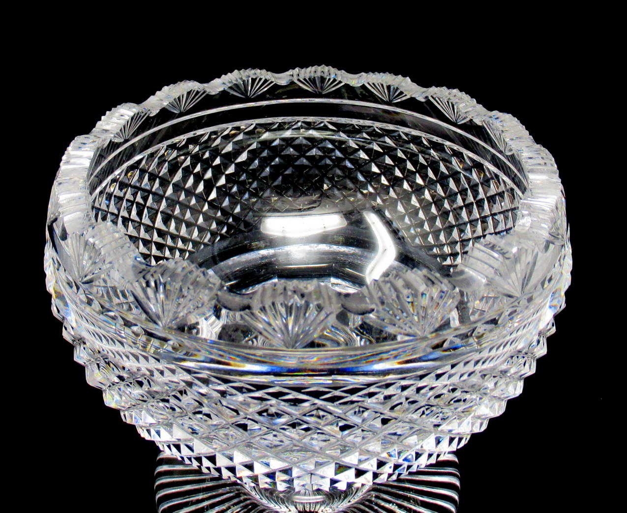 612. Antique Irish Tipperary Waterford Glass Cut Crystal Bowl Georgian Centerpiece - Image 9