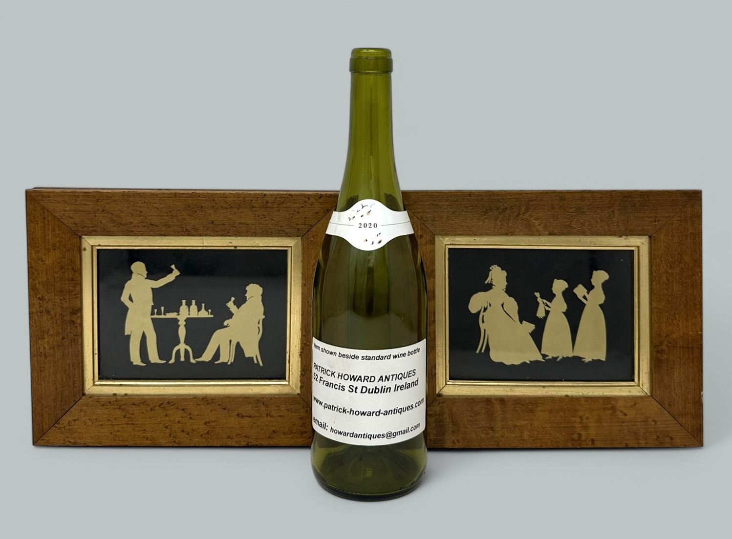 511. Antique Pair English Family Silhouettes Birdseye Maple Frames Irish Interest - Image 11