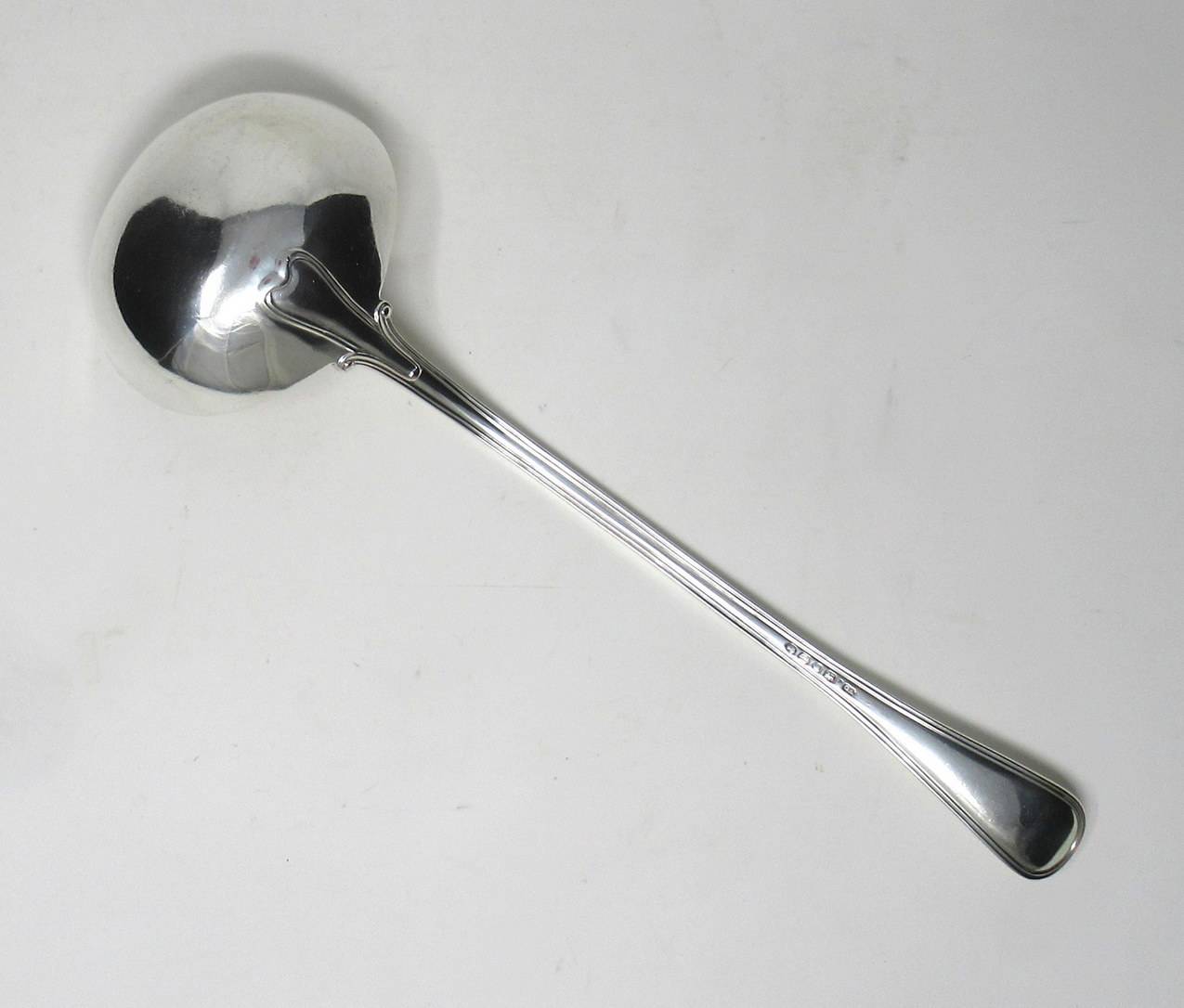 228. Antique Victorian Sterling Silver Rat Tail Pattern Large 1851 Soup Ladle 9.9ozs - Image 6