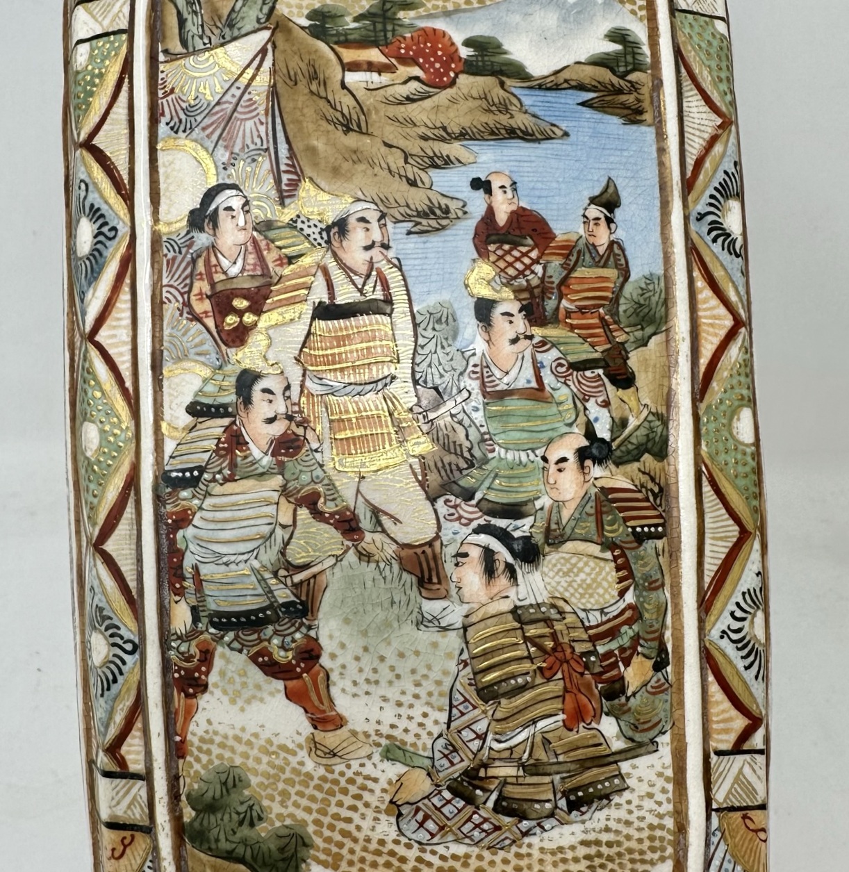 872. Antique Pair Japanese Satsuma Table Lamps Vases Urns Meiji Period 1868-1912 - Image 11