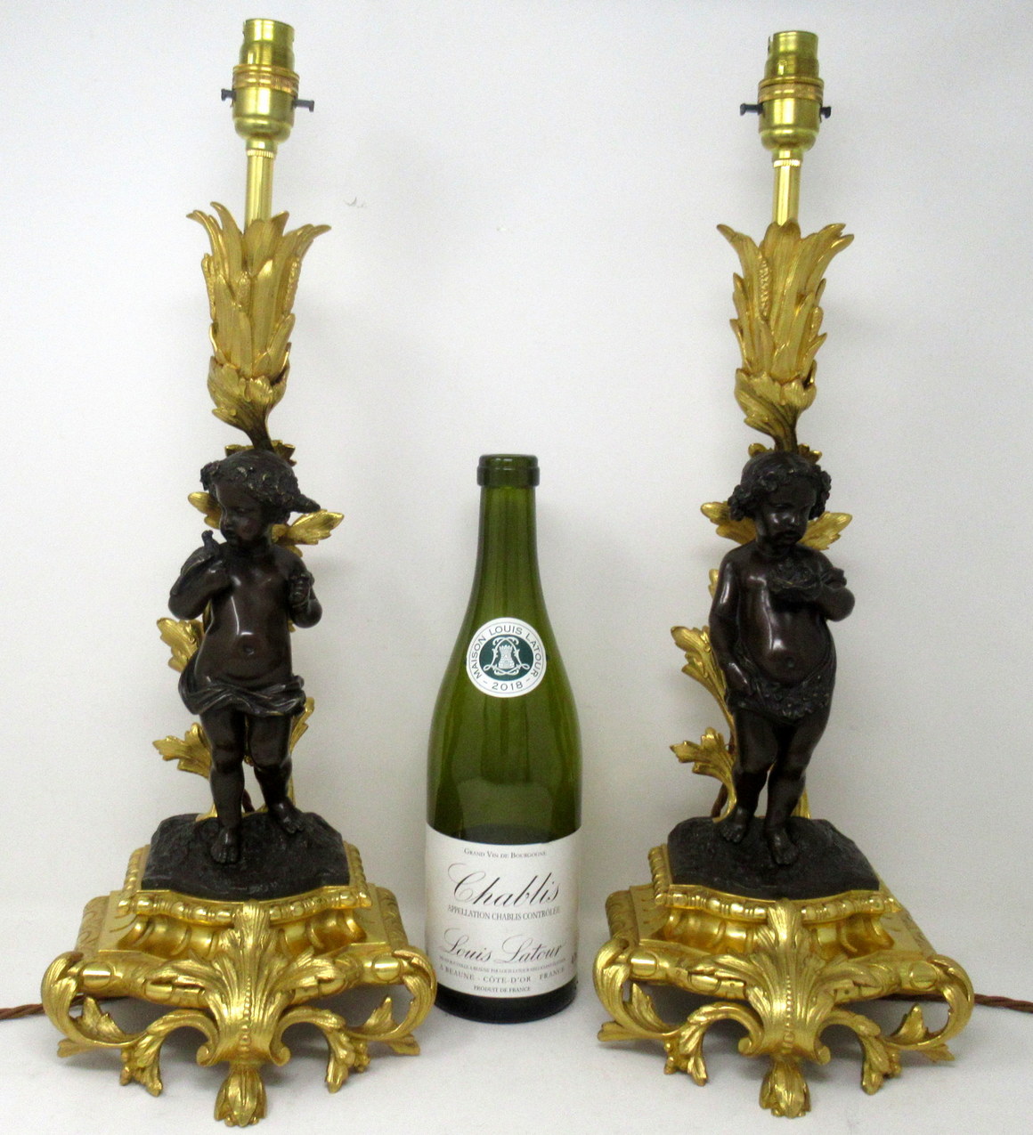 225. Antique Pair French Gilt Bronze Dore Ormolu Clodion Grand Tour Table Lamps 19 Ct - Image 12