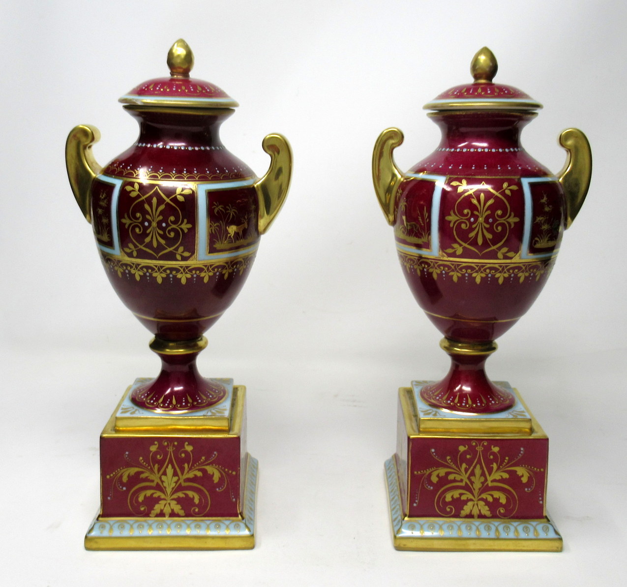 479. Fine Pair Austrian Royal Vienna Mythological Themed Hand Painted Vases 19th Ct - Image 3