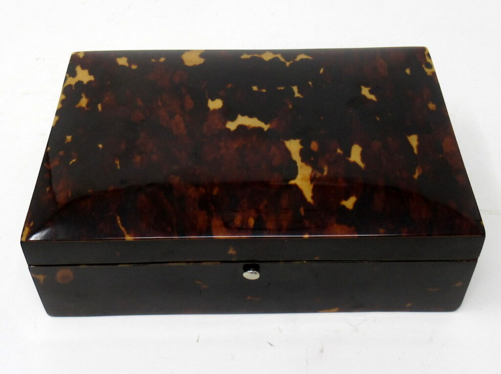 297. SOLD. Fine Well Figured Tortoiseshell Ladies Jewellery Casket late 19thCt