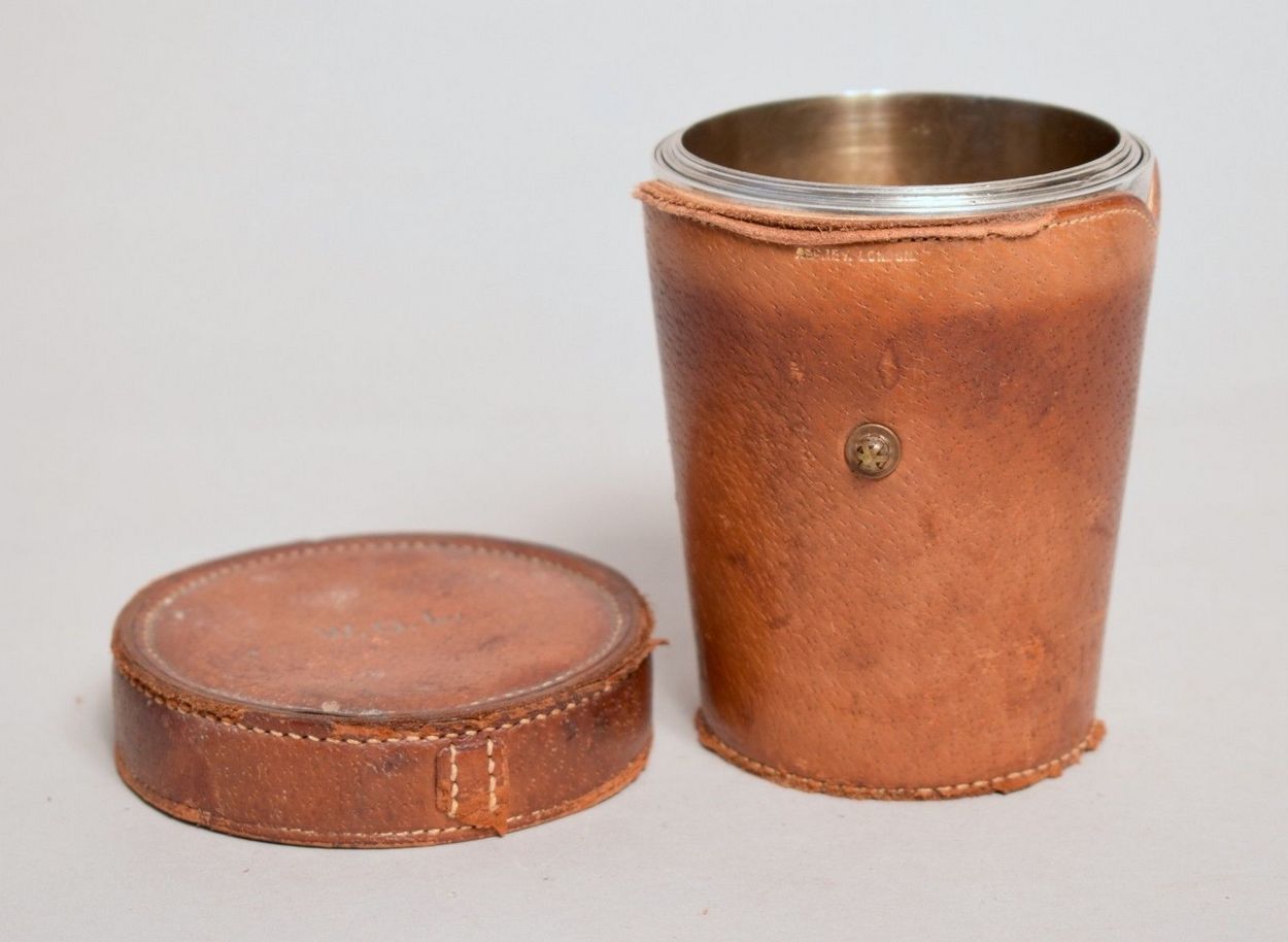 849. Fine Set Silver Gilt Hunting Stirrup Cased Cups by Asprey London 1920 - Image 5