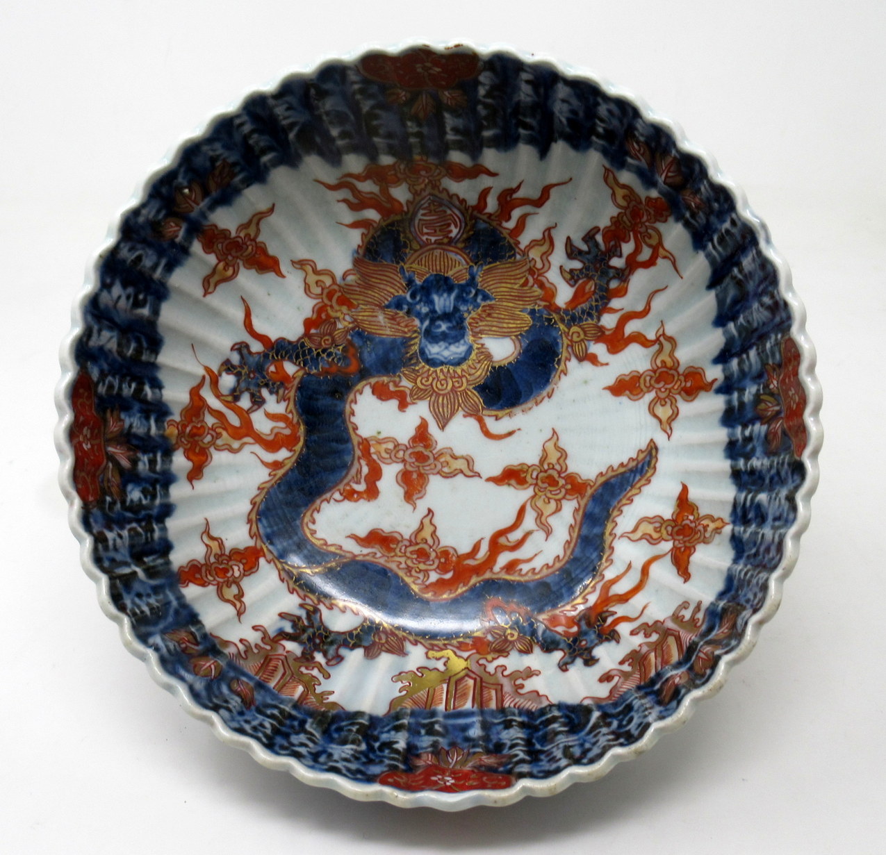 940. Antique Japanese Imari Porcelain Bowl Centerpiece Fukazawa Koransha Meiji Period - Image 2