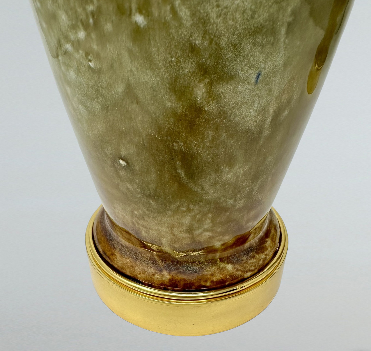 879. Antique Pair Porcelain Royal Doulton Ceramic Art Nouveau Electric Table Lamps - Image 7