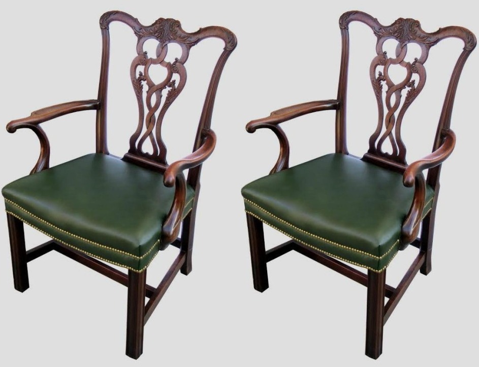 286. Superb Pair of Georgian Style Mahogany Carvers 19thCt