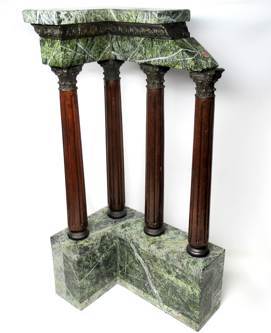 129. Antique Grand Tour Marble Bronze Corinthian Column Italian Neoclassical Ruins