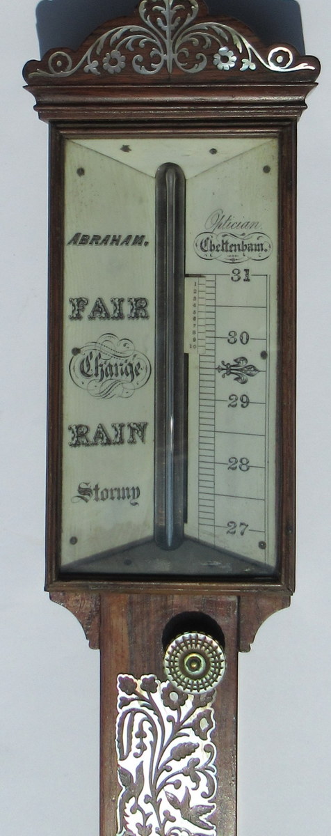 367. Superb Rosewood Stick Barometer Abraham Cheltenhan early 19thCt - Image 3