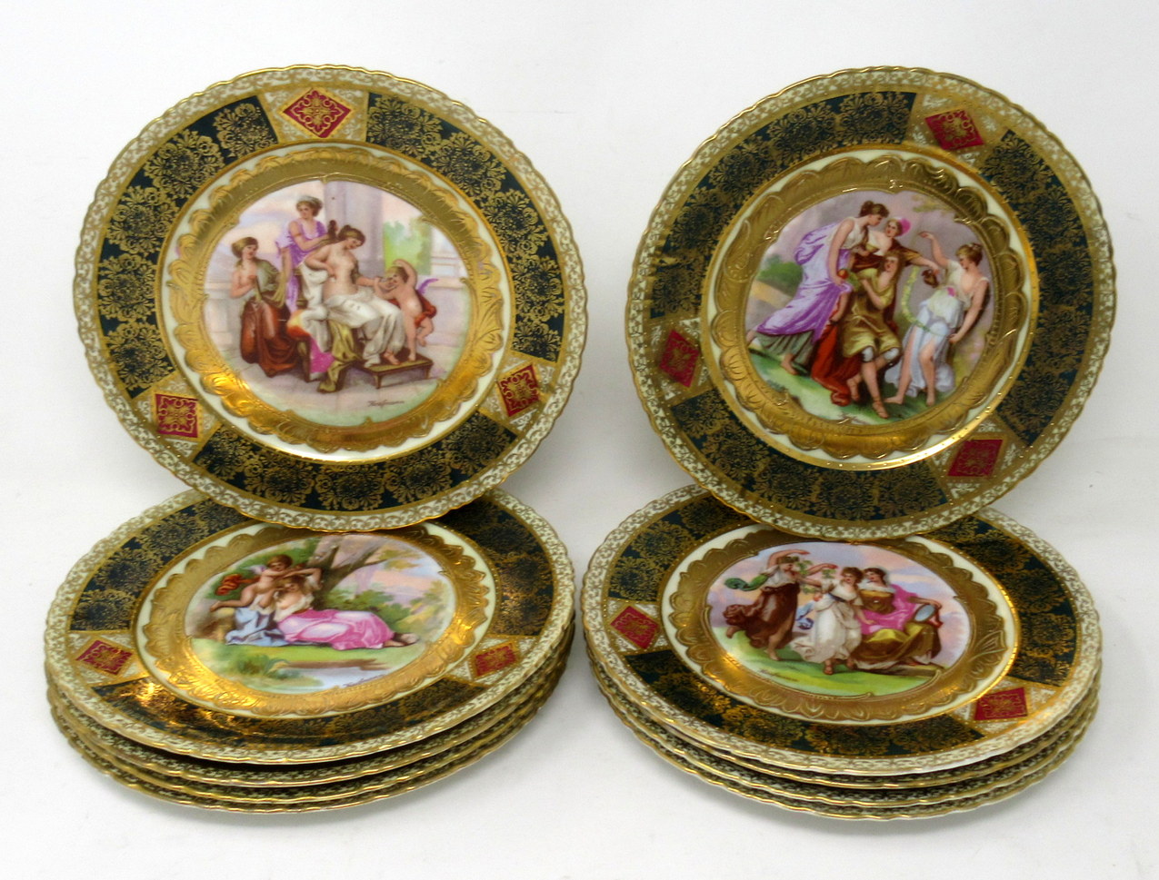 075. Set Austrian Royal Vienna Mythological Themed Angelica Kauffman Cabinet Plates - Image 2