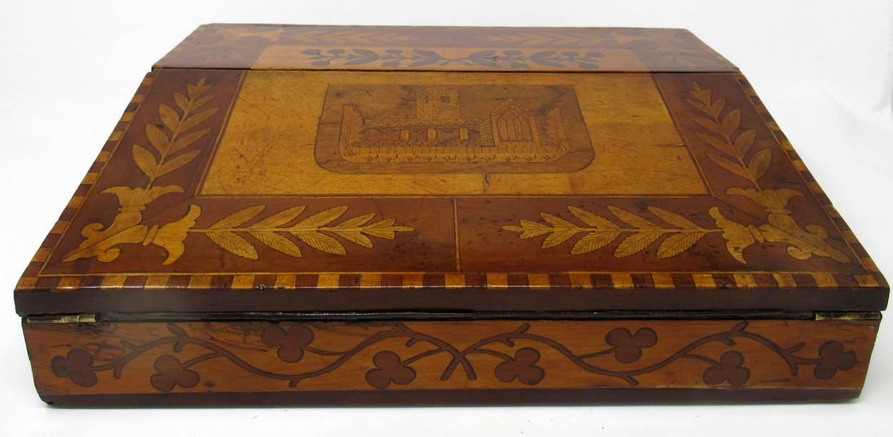 333. Irish Killarney Ware Arbutus Wood Ladies or Gents Travelling Writing Slope 19thCt - Image 2