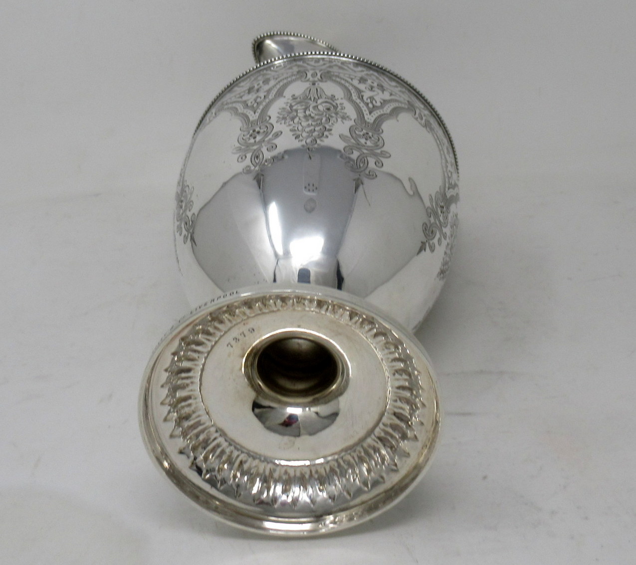 865. Antique Victorian English Sterling Silver Gilt Wine Ewer Claret Jug Pitcher 1872 - Image 10