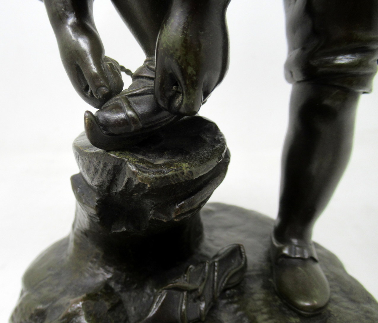 273. Antique French Bronze Figure Male Ice Skater Sienna Marble Nineteenth Century - Image 8