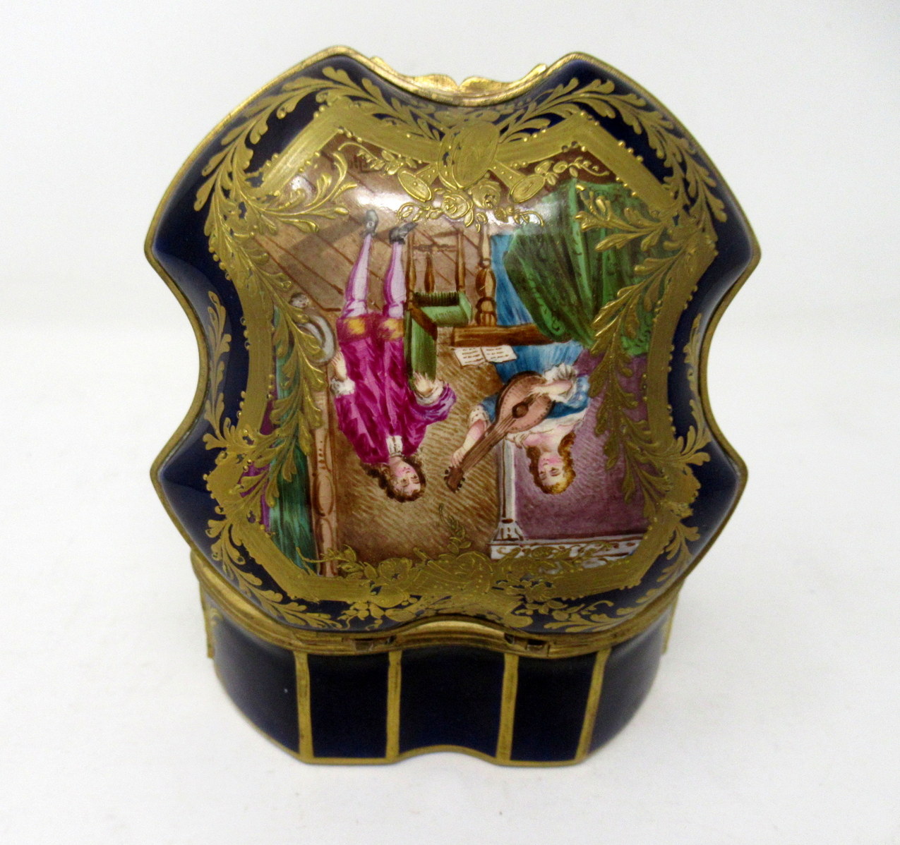 558. French Sevres Porcelain Hand Painted Jewellery Casket Ormolu Mounts 19th Century - Image 8
