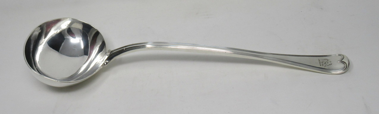 228. Antique Victorian Sterling Silver Rat Tail Pattern Large 1851 Soup Ladle 9.9ozs - Image 12